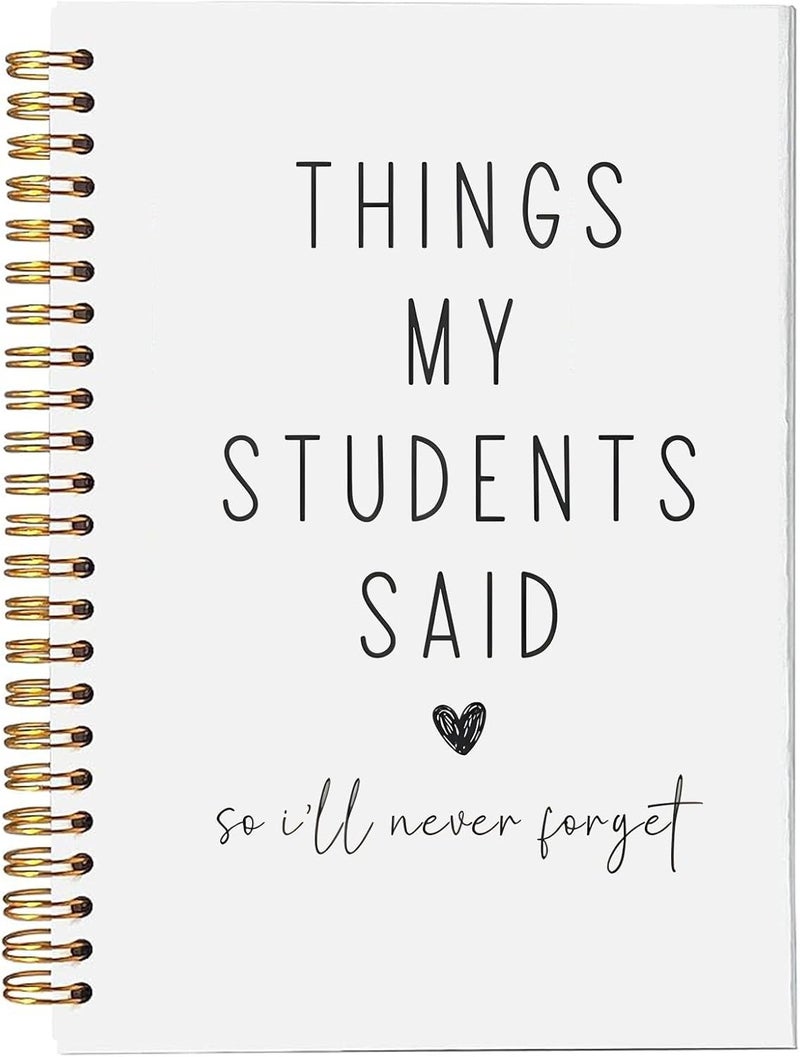 bitCNY Teacher Gift Spiral Notebook - Thank You Gift for Teacher, Teacher Appreciation Gifts, Keepsake Journal, Teacher Notebooks for School Supplies, Home & Office, Spiral Bound 5.5x8.3 (White) - Image 1